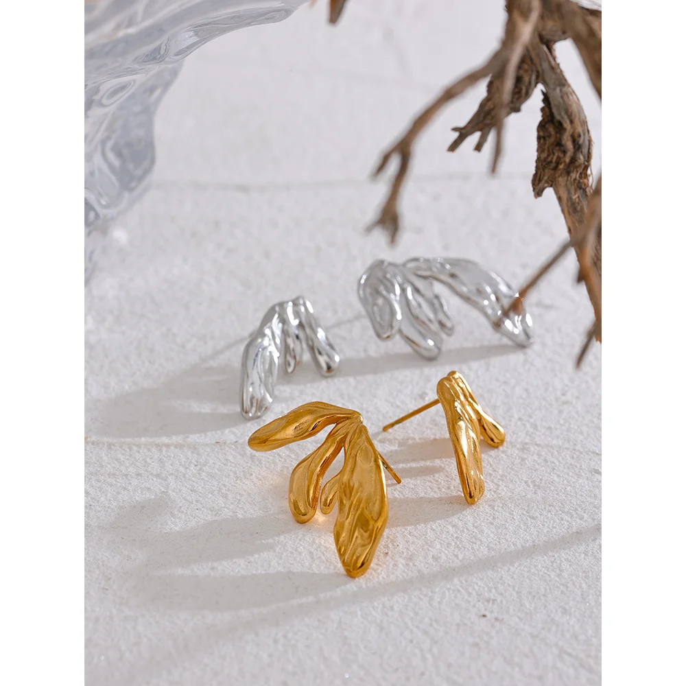 Boucles d'oreilles fleurs en acier inoxydable, Bergame chic