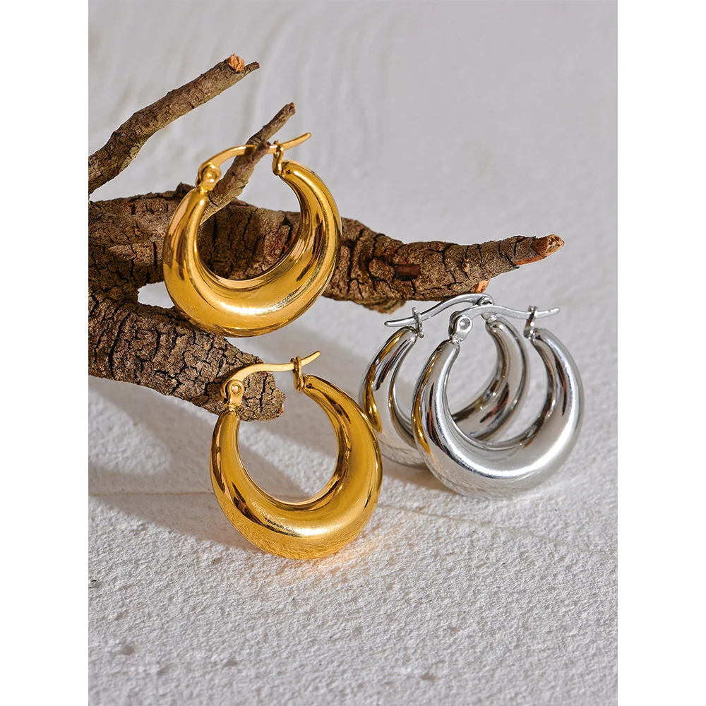 Boucles d'oreilles en acier inoxydable, bijoux tendance