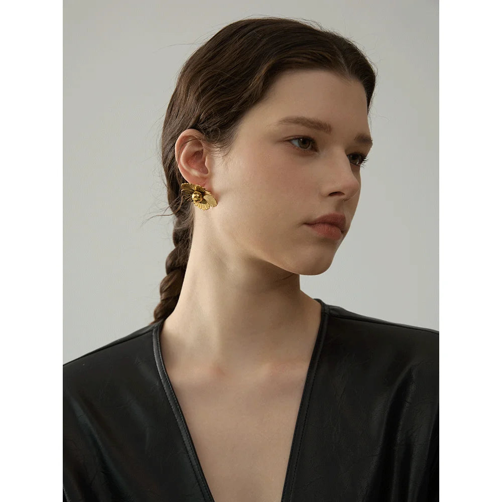 Boucles d'oreille en acier inoxydable, bijoux tendance