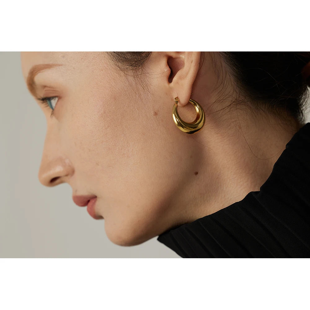 Boucles d'oreilles en acier inoxydable, bijoux tendance