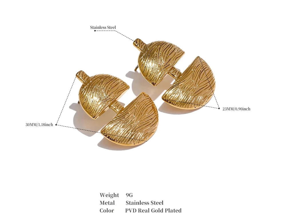 Boucles d'oreilles inhabituelles en acier inoxydable plaqué PVD 18 carats, bijoux de mode distinctifs au quotidien Attrayant