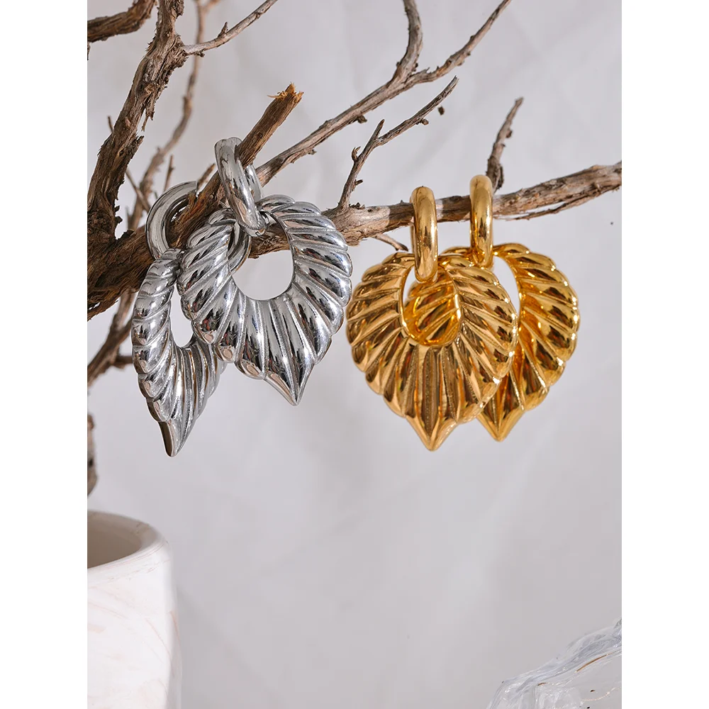 Boucles d'oreilles pendantes, grande feuilles, personnalité à la mode