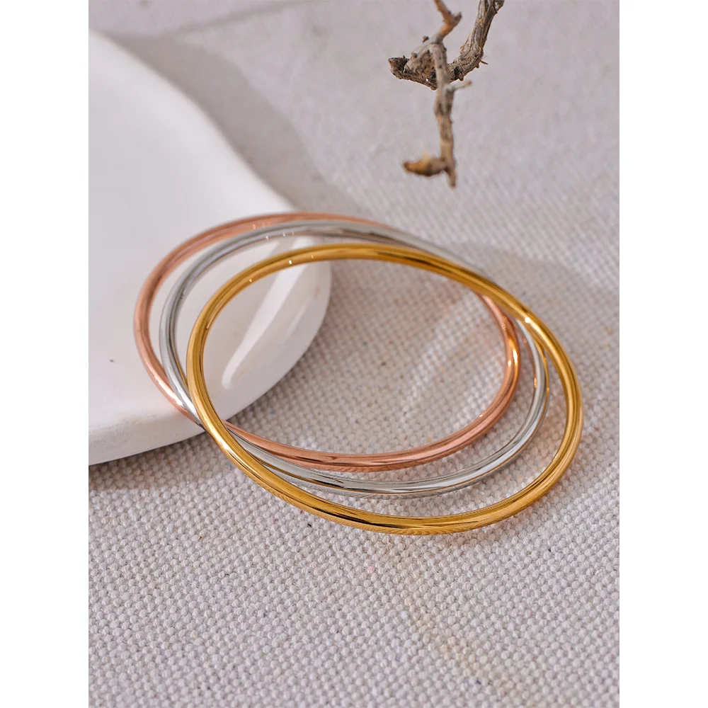 Bracelet rond classique en acier inoxydable