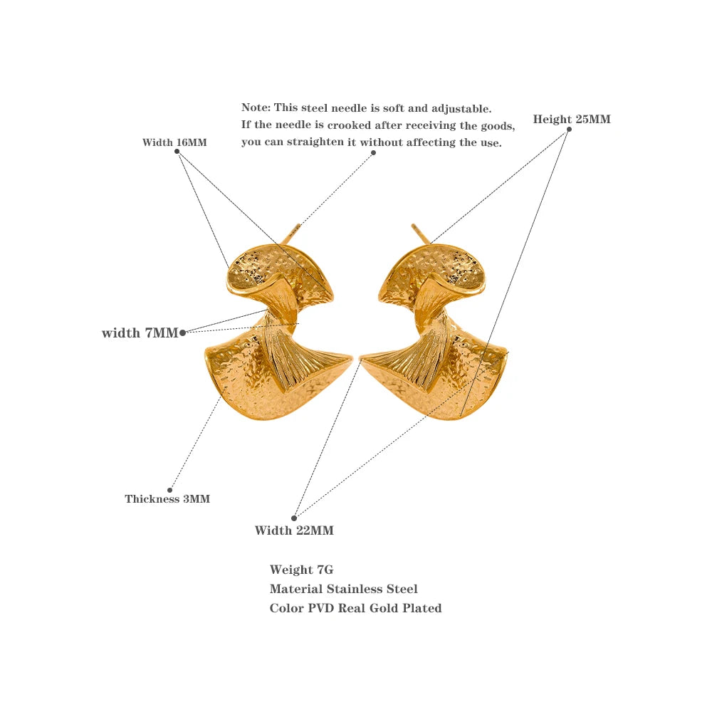 Boucles d'oreilles à tige créatives en acier inoxydable