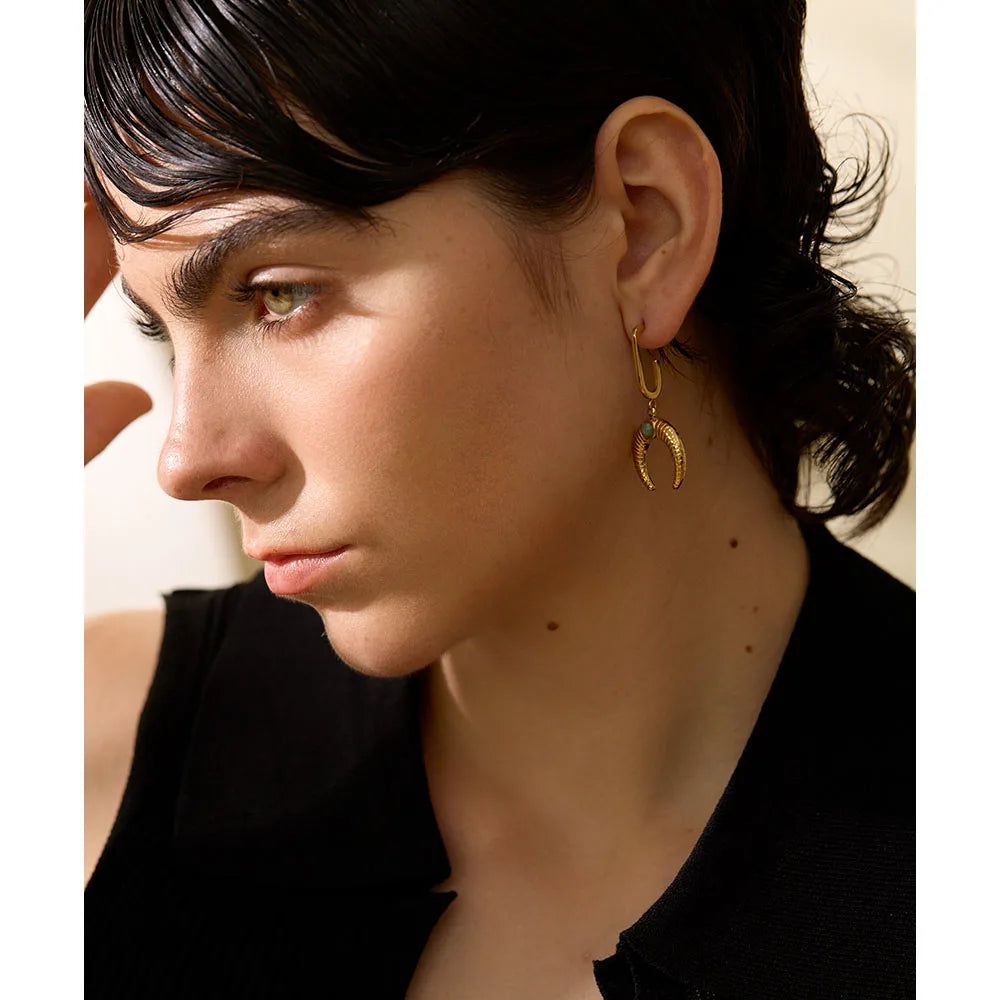 Boucles d'oreilles pendantes en acier inoxydable, bijoux de charme