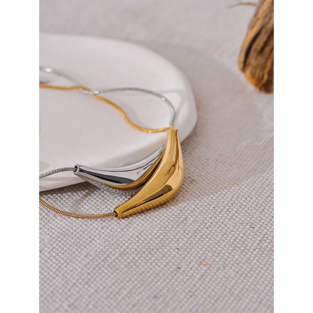 Collier pendentif en acier inoxydable, collier de clavicule, style chic