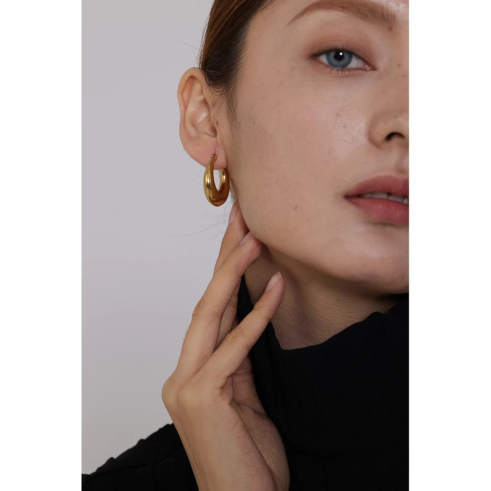 Boucles d'oreilles en acier inoxydable, bijoux tendance